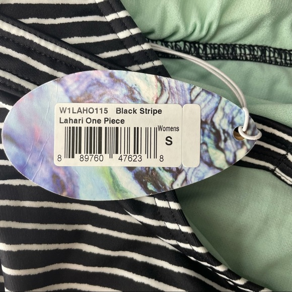 PRANA NWT LAHARI ONE PIECE SWIMSUIT BLACK STRIPE S - Picture 5 of 6